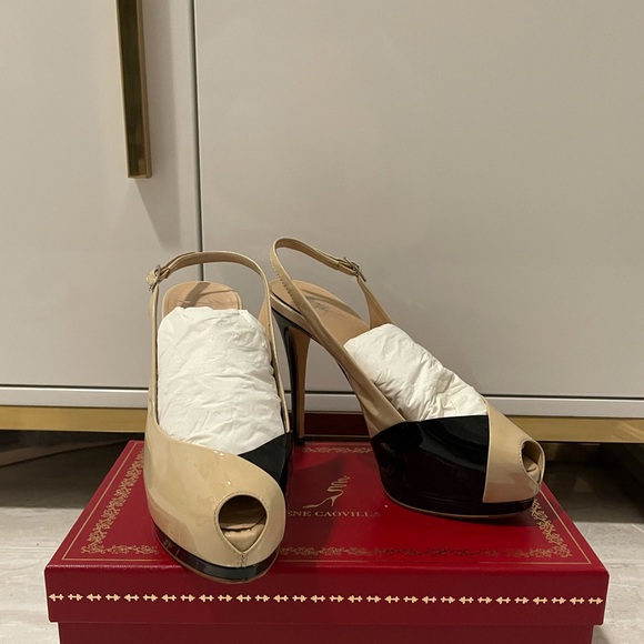 Authentic GIUSEPPE ZANOTTI sling back peep toe pump - Picture 2 of 10